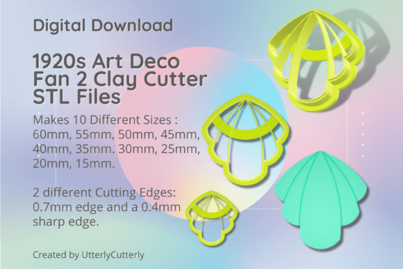 1920s Fan 2 Clay Cutter - Art Deco Shape: Strategic Design for Digital Fabrication