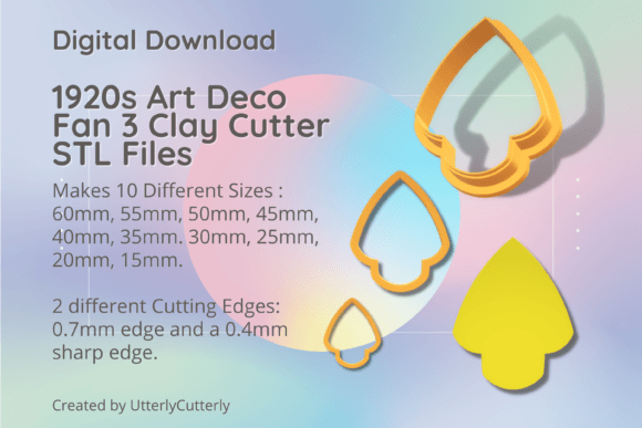 1920s Fan 3 Clay Cutter: Art Deco STL Files