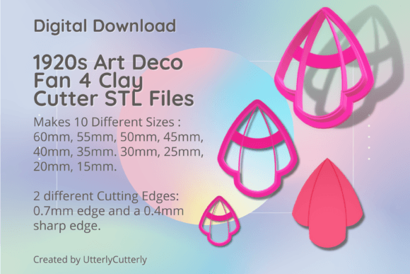 1920s Fan 4 Clay Cutter: Evaluating Art Deco STL Files for Polymer Clay and Baking