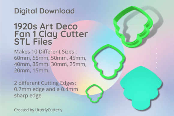 1920s Fan Clay Cutter: Art Deco Shape S STL Files