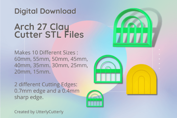Arch 27 Clay Cutter - Boho Rainbow Shape STL Evaluation