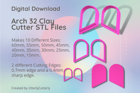 Arch 32 Clay Cutter - Arc STL Digital File: Precision Tools for Modern Makers