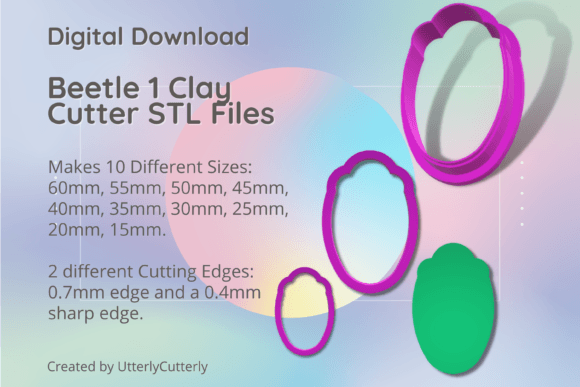Beetle 1 Clay Cutter: Insect STL Digital Files