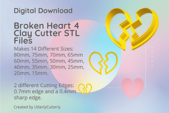 Broken Heart Clay Cutter - Best Friends: Crafting Connection Through 3D Printed Tools