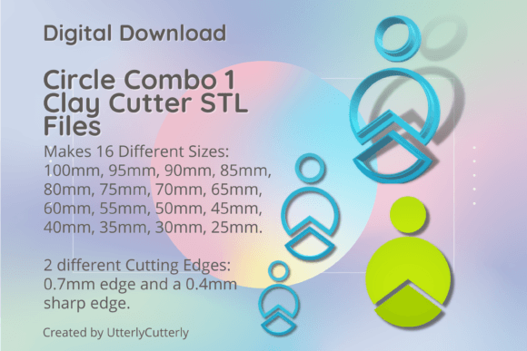 Circle Combo 1 Clay Cutter - Geometric D STL Files