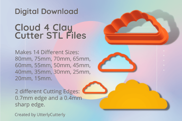 Cloud 4 Clay Cutter - Summer STL Digital