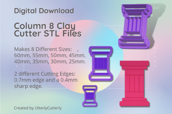Column 8 Clay Cutter - Ancient Greek Rom: Digital STL Files for Versatile Crafting