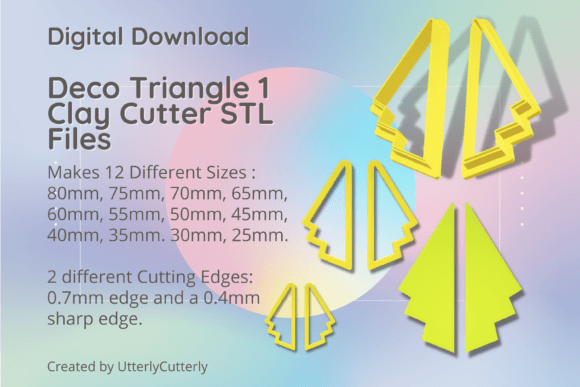 Deco Triangle 1 Fan Clay Cutter STL Digital Download