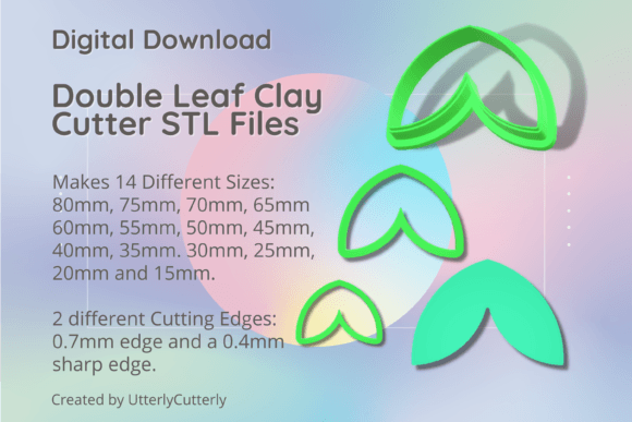 Double Leaf Clay Cutter Botanical STL
