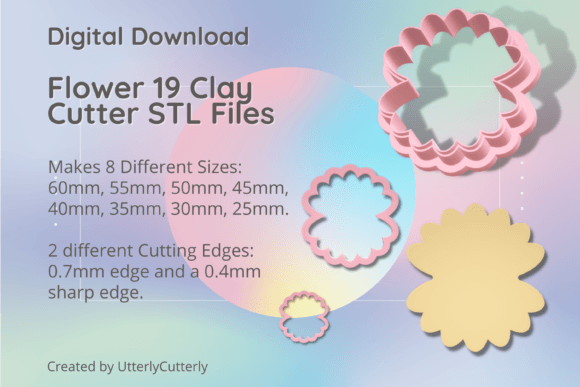 Flower 19 Botanical STL: Digital Clay Cutter Files