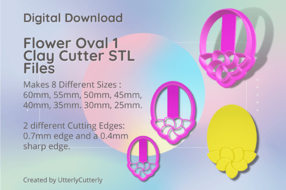 Flower Oval 1 Clay Cutter - STL Digital: Strategic Asset for Custom Production