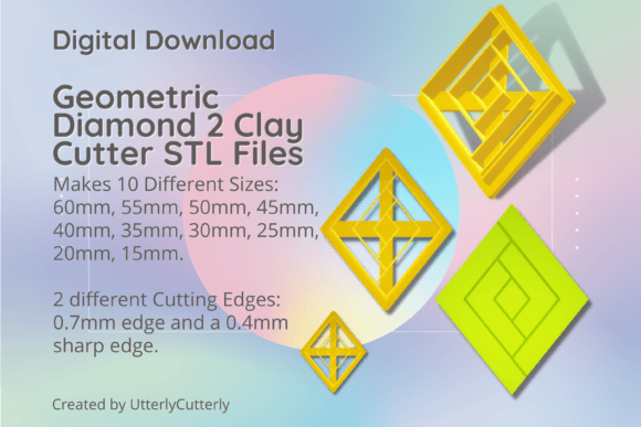Geometric Diamond 2 Clay Cutter - Mid Ce: Evaluating Digital STL Options for Polymer Clay and Baking