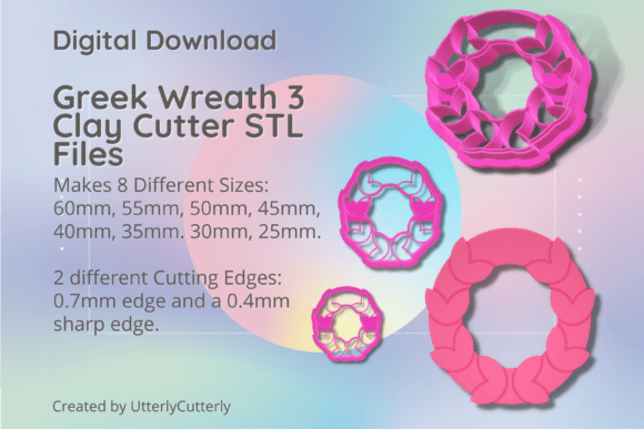 Greek Wreath 3 Clay Cutter - Botanical S STL Files
