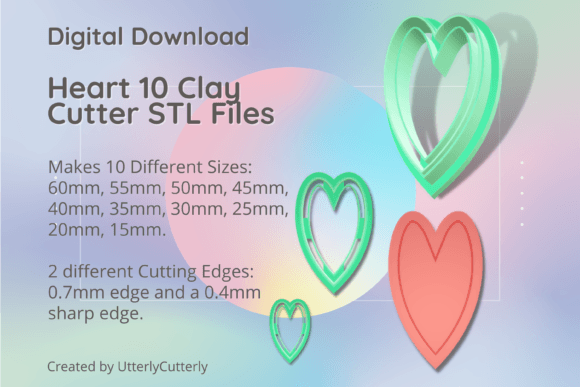 Heart 10 Clay Cutter: Valentine's Love STL Files