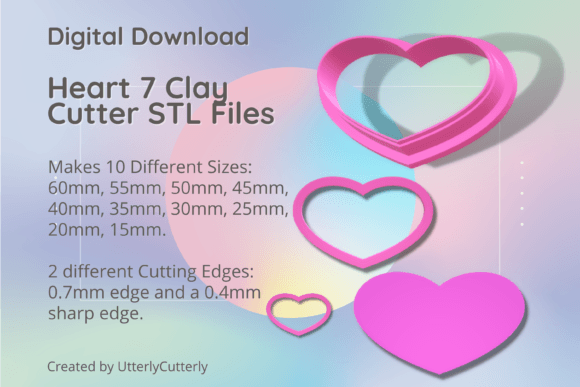 Heart 7 Clay Cutter - Valentines Love ST: A Practical STL Resource for Makers