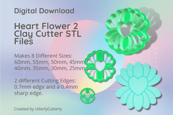 Heart Flower 2 Clay Cutter - Valentines: Integrating Digital STL Files into Your Creative Workflow