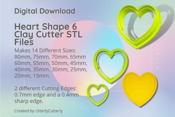 Heart Shape 6 Clay Cutter Basic STL Digital Files: Technical Specifications and Creative Applications