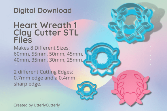 Heart Wreath 1 Clay Cutter: Valentine's STL Files