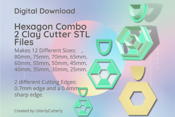 Hexagon Combo 2 Clay Cutter - Geometric STL Evaluation