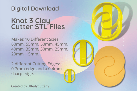 Knot 3 Clay Cutter - Boho STL Digital File: Versatile Designs for Polymer Clay and Baking