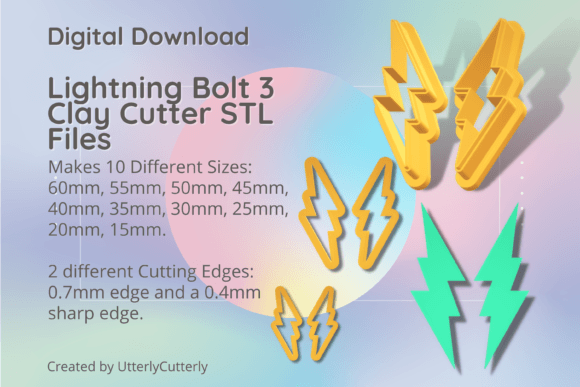 Lightning Bolt 3 Clay Cutter - STL Digit: Strategic Asset for Makers