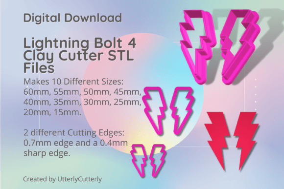 Lightning Bolt 4 Clay Cutter - STL Digit: Empowering Modern Makers with Precision Digital Fabrication