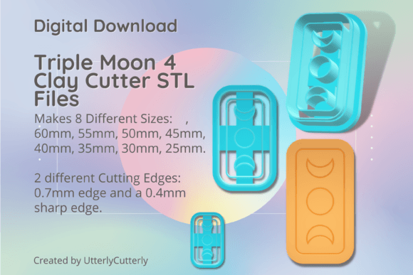 Mastering Celestial Designs with the Triple Moon 4 Clay Cutter STL Bundle