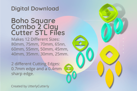 Mastering Polymer Clay Design with the Boho Square Combo 2 STL Digital Download