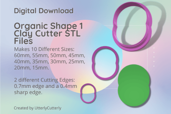 Organic Shape 1 Clay Cutter: Boho Pebble STL Files