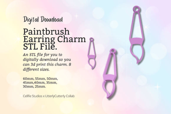 Paintbrush Earring Charm STL File - Digi: Strategic Applications for Creators and Makers