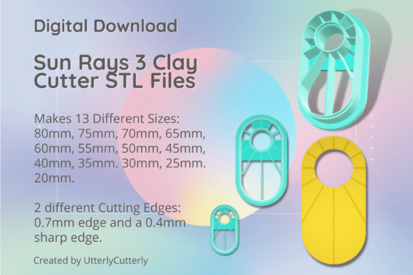 Sun Rays 3 Celestial STL: Versatile Clay Cutter Bundle