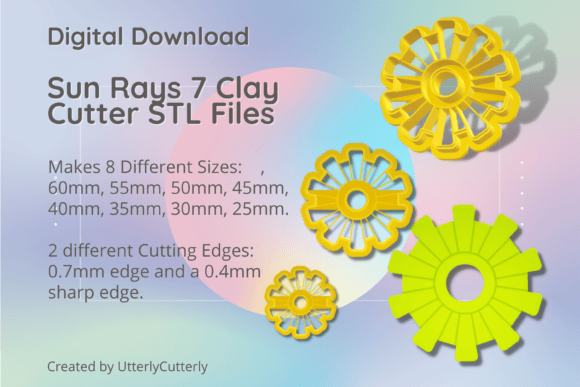 Sun Rays 7 Clay Cutter - Celestial STL D: Integrating Digital Fabrication into Creative Workflows