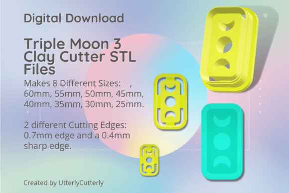 Triple Moon 3 Clay Cutter: Celestial Go STL Files