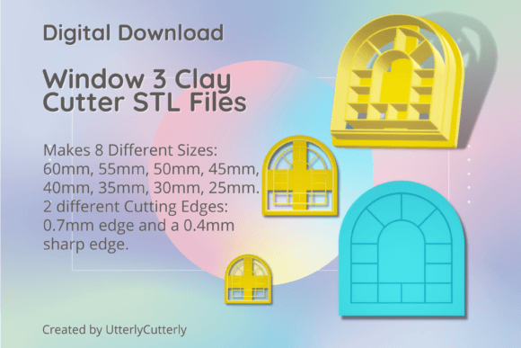 Window 3 Clay Cutter - Arch STL Digital: Strategic Asset for Makers