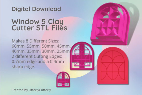 Window 5 Clay Cutter - Arch STL Digital Files